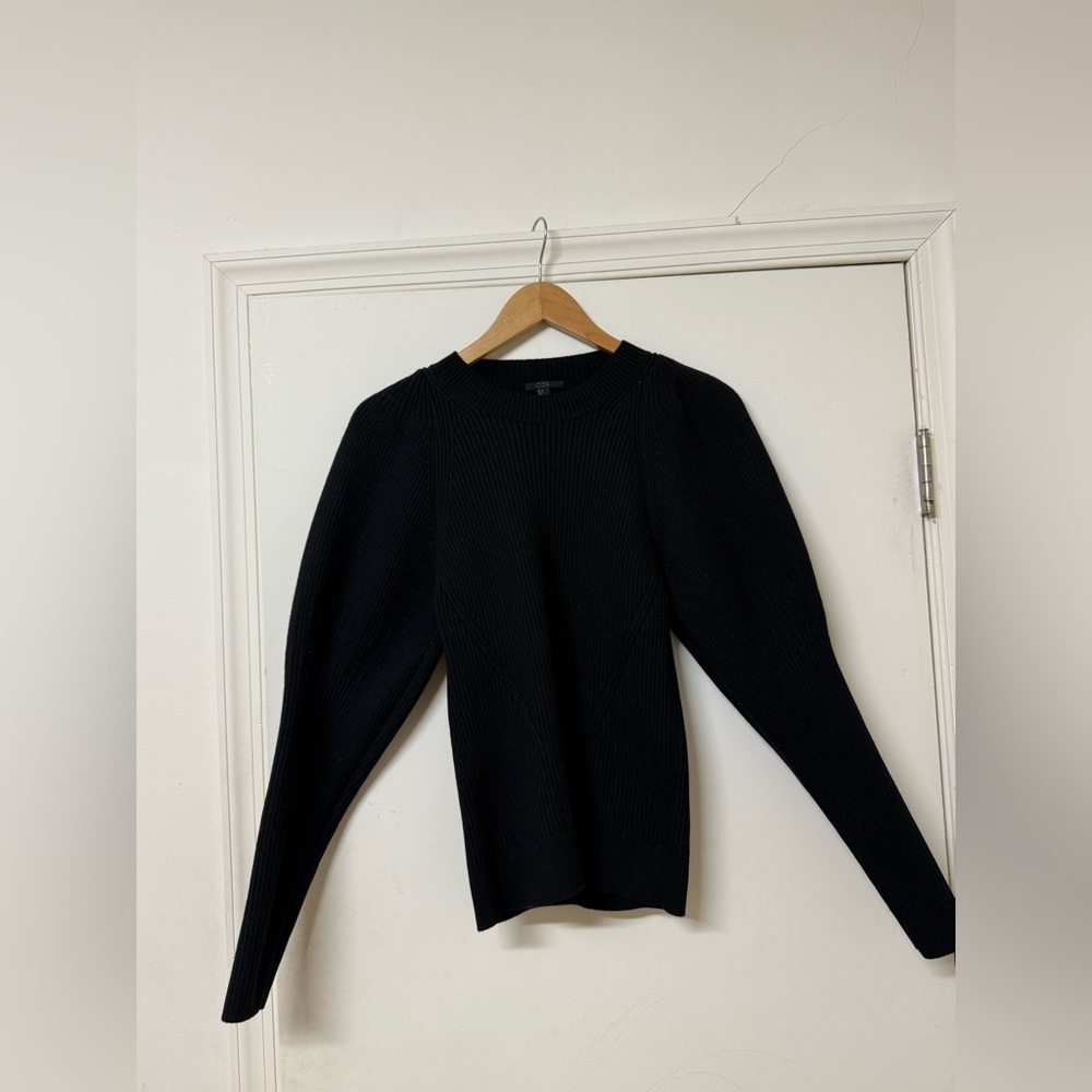 COS Charcoal Ribbed Knit Top
